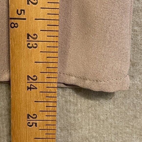 Shein Blouse Women's Large Tan Pullover Flutter Sleeves - Picture 7 of 11